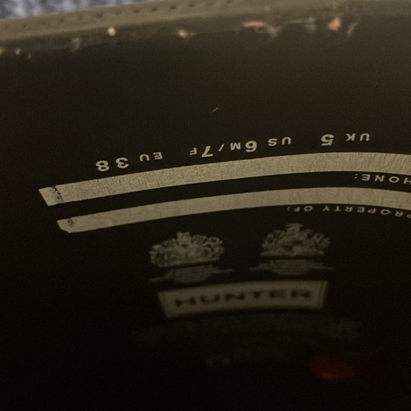 Black and Blue tall Hunter boots. With with tall socks included. - Picture 4 of 5